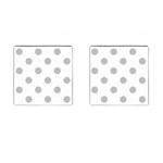 Polka Dots - Silver Gray on White Cufflinks (Square)