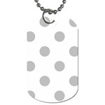 Polka Dots - Silver Gray on White Dog Tag (Two Sides)