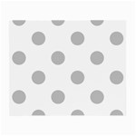 Polka Dots - Silver Gray on White Small Glasses Cloth