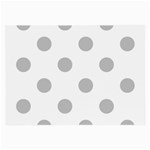 Polka Dots - Silver Gray on White Large Glasses Cloth (2 Sides)