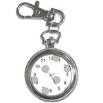 Polka Dots - Silver Gray on White Key Chain Watch