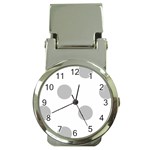 Polka Dots - Silver Gray on White Money Clip Watch