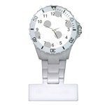 Polka Dots - Silver Gray on White Nurses Watch