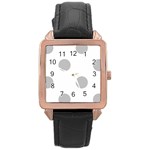 Polka Dots - Silver Gray on White Rose Gold Leather Watch