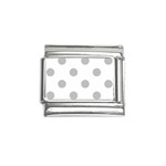 Polka Dots - Silver Gray on White Italian Charm (9mm)