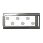 Polka Dots - Silver Gray on White Superlink Italian Charm (9mm)