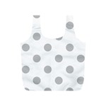 Polka Dots - Silver Gray on White Full Print Recycle Bag (S)