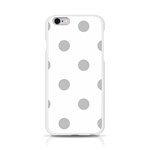 Polka Dots - Silver Gray on White Apple iPhone 6/6S Silicone Case (Transparent)
