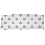 Polka Dots - Silver Gray on White Body Pillow Case Dakimakura (Two Sides)