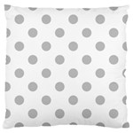 Polka Dots - Silver Gray on White Large Cushion Case (One Side)