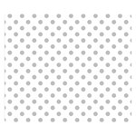 Polka Dots - Silver Gray on White Double Sided Flano Blanket (Small)
