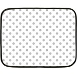 Polka Dots - Silver Gray on White Fleece Blanket (Mini)