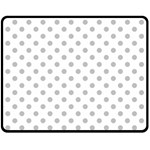 Polka Dots - Silver Gray on White Fleece Blanket (Medium) (One Side)