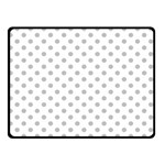 Polka Dots - Silver Gray on White Double Sided Fleece Blanket (Small) (Two Sides)