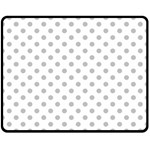 Polka Dots - Silver Gray on White Double Sided Fleece Blanket (Medium) (Two Sides)