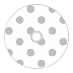 Polka Dots - Silver Gray on White CD Wall Clock