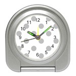 Polka Dots - Silver Gray on White Desk Alarm Clock