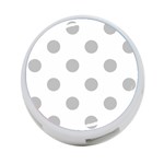 Polka Dots - Silver Gray on White 4-Port USB Hub (Two Sides)