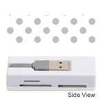 Polka Dots - Silver Gray on White Memory Card Reader (Stick)