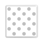 Polka Dots - Silver Gray on White Memory Card Reader with Storage (Square)