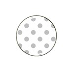 Polka Dots - Silver Gray on White Hat Clip Ball Marker (4 pack)