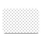 Polka Dots - Silver Gray on White Plate Mat