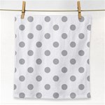 Polka Dots - Silver Gray on White Face Towel