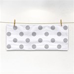 Polka Dots - Silver Gray on White Hand Towel