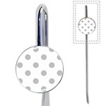 Polka Dots - Silver Gray on White Book Mark