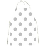 Polka Dots - Silver Gray on White Full Print Apron