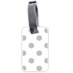 Polka Dots - Silver Gray on White Luggage Tag (Two Sides)