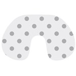 Polka Dots - Silver Gray on White Travel Neck Pillow