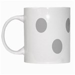 Polka Dots - Silver Gray on White White Mug