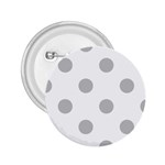 Polka Dots - Silver Gray on White 2.25  Button