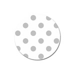 Polka Dots - Silver Gray on White Magnet 3  (Round)