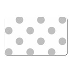 Polka Dots - Silver Gray on White Magnet (Rectangular)