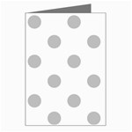 Polka Dots - Silver Gray on White Greeting Card