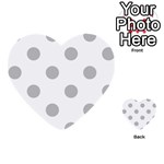 Polka Dots - Silver Gray on White Multi-purpose Cards (Heart)