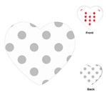 Polka Dots - Silver Gray on White Playing Cards (Heart)