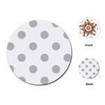Polka Dots - Silver Gray on White Playing Cards (Round)