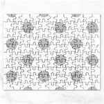 Polka Dots - Silver Gray on White Jigsaw Puzzle (Rectangular)
