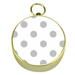 Polka Dots - Silver Gray on White Gold Compass