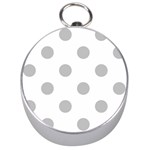 Polka Dots - Silver Gray on White Silver Compass