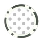 Polka Dots - Silver Gray on White Poker Chip Card Guard (10 pack)