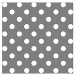 Polka Dots - White on Gray Large Satin Scarf (Square)