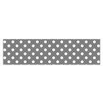 Polka Dots - White on Gray Satin Scarf (Oblong)
