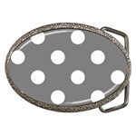 Polka Dots - White on Gray Belt Buckle