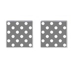 Polka Dots - White on Gray Cufflinks (Square)
