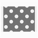 Polka Dots - White on Gray Large Glasses Cloth (2 Sides)