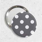 Polka Dots - White on Gray 2.25  Handbag Mirror